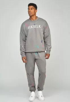 SikSilk Paint Splatter - Sweater - Dark Grey -Outlet SikSilk Winkel ff5c8fc401a24b40b9eae38529623c34