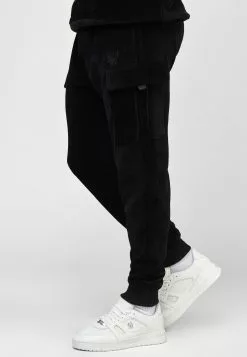 SikSilk Corduroy Cargo Jogger - Trainingsbroek - Black